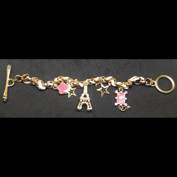 Paris Eiffel Tower Leather Charm Bracelet - Picture 10 of 12